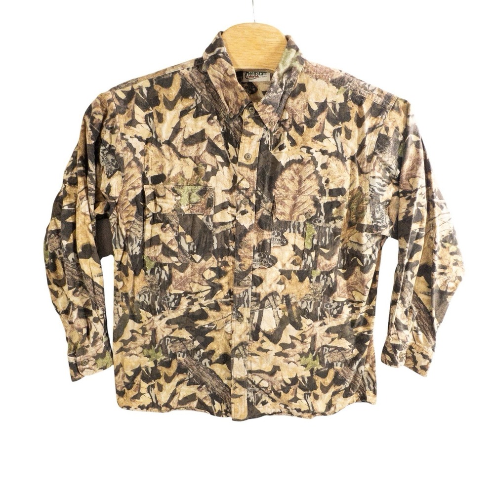 Field Staff Mossy Oak Button Up Hunting Shirt Mens XL Outdoors Camouflage